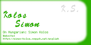 kolos simon business card